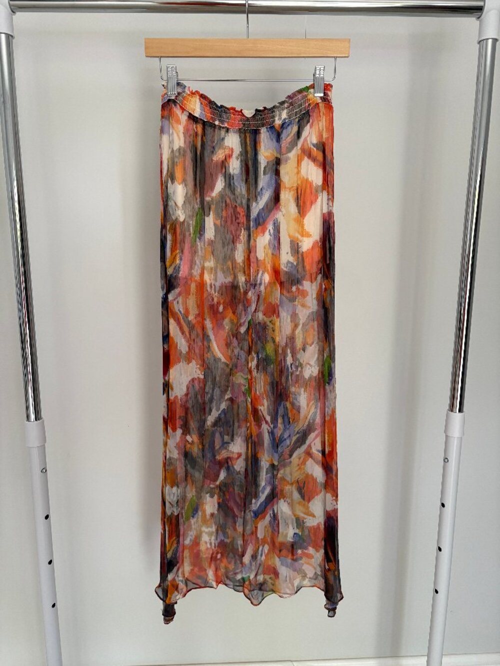 HEATHER Watercolor Sheer Maxi Skirt